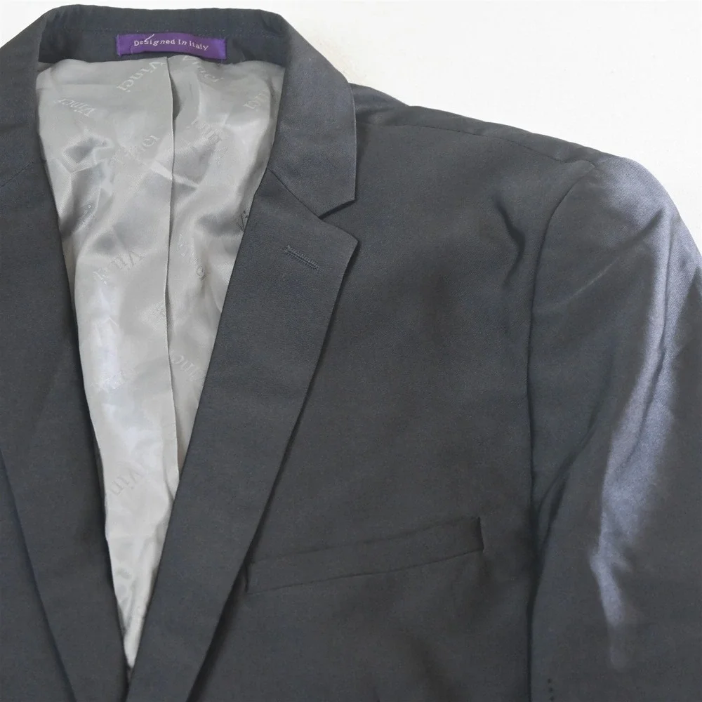 Vinci 48R 40x30 Silver Night‎ Skyline Mens Jacket Pants Suit